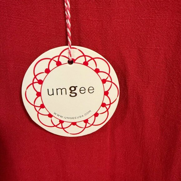 Umgee Red Linen Blend Pocket Dress NWT Size S - Picture 5 of 10